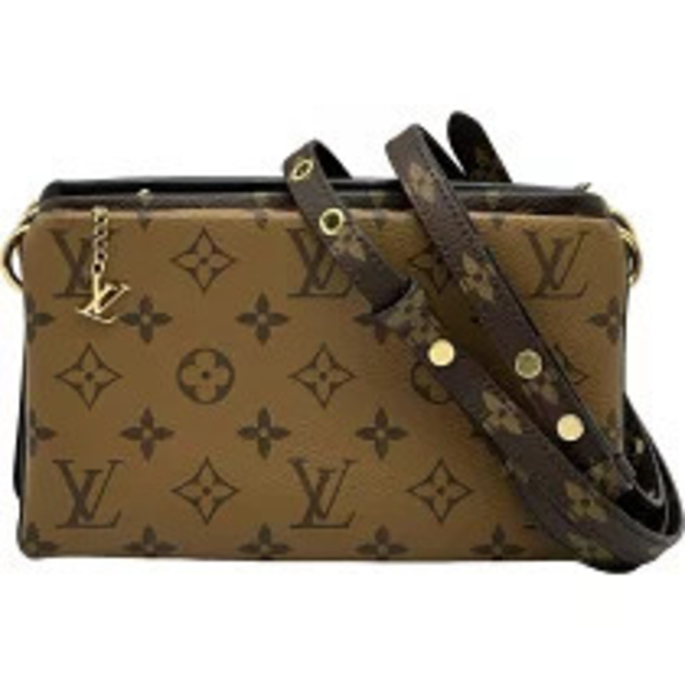 Louis Vuitton Pochette Brown Black Reverse Leather Shoulder Bag